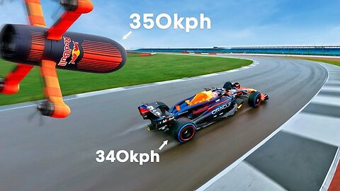 World's Fastest Camera Drone Chases Max Verstappen's F1 Car at Silverstone!