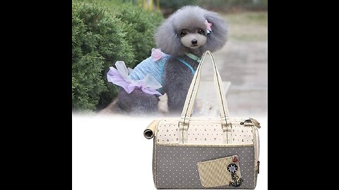 POPETPOP Pet Carrier Bag Portable Canvas Package Handbag Breathable Purse for Cats and Dogs (Gr...