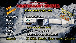 Destiny 2 Master Lost Sector: Moon - K1 Crew Quarters on my Titan Solo-Flawless 2-11-23