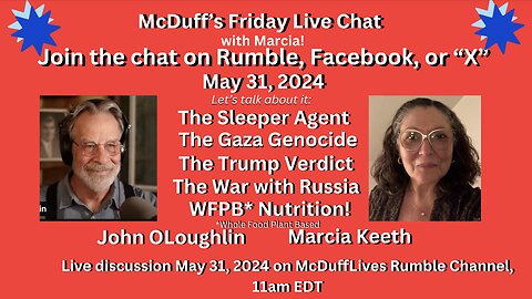 McDuff's Friday Live Chat, with Marcia! May 31, 2024