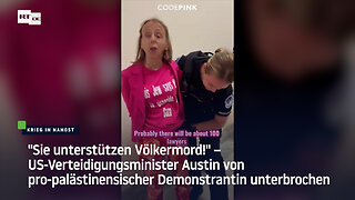 US-Verteidigungsminister Austin von pro-palästinensischer Demonstrantin unterbrochen