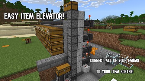 How to make an Item Elevator Minecraft Bedrock 1.19 Survival Mode Easy Design Tutorial!