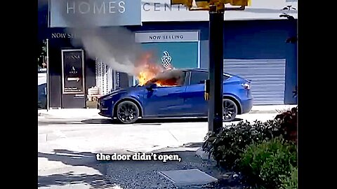 Electric Car Shuts Down, Traps the Driver Inside, then Catches Fire.