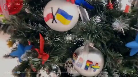 Poland🇵🇱: Grzegorz Braun is removing Christmas tree with lgbt, Ukraine,UN logos from court