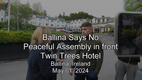 Peaceful Assembly outside the Twin Trees Hotel in Ballina