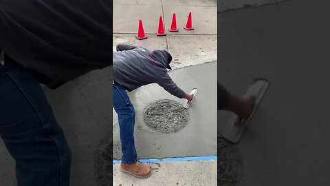 Watch Man Do Concrete Around Manhole #shorts