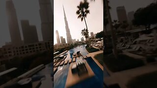 Spectacular drone flight over downtown Dubai