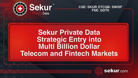 Sekur Private Data Makes a Strategic Entry into the Multi Billion Dollar Telecom and Fintech Markets