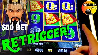 I LANDED A $50 BONUS + RETRIGGER! Dragon Link Lightning Link #Casino #LasVegas #SlotMachine