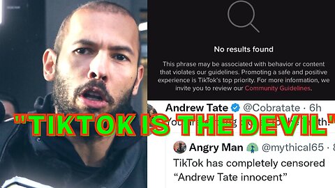 Andrew Tate CALLS OUT Tiktok For Calling Him GUILTY