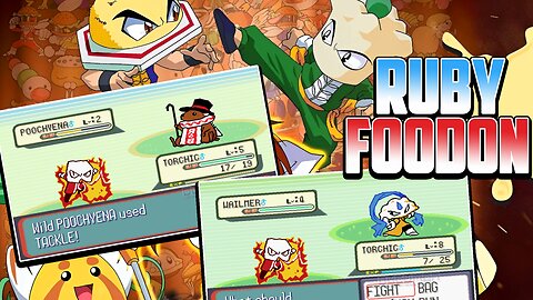 Pokemon Foodon Ruby - GBA ROM Hack you can catch Fighting Foodons Monster in-game