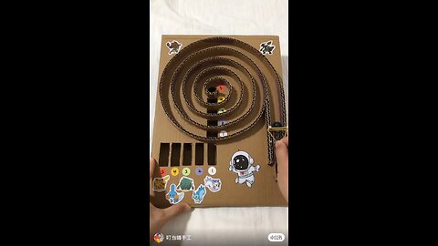 Homemade cardboard game with scrap