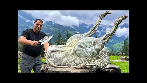 Cooking A Whole Huge Ostrich! The Recipe Of The Dish That Everyone Was Waiting For