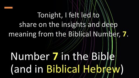 Biblical numbers: what every believer ought to know about the insights from number 7: