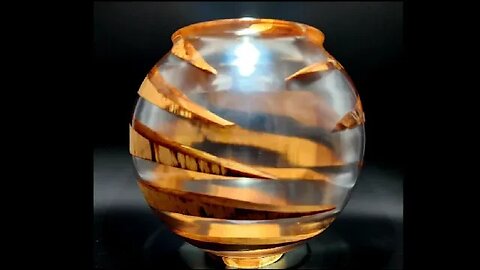 "Tiger Country" Vase turned from willow wood, clear resin, power carving techniques used Resin Art