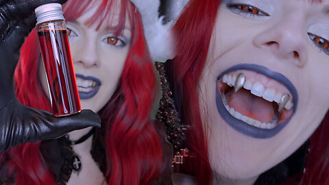 ASMR Gothic Christmas Vampire Bluudy Feeding | Metal Claw Leather Gloves | FAKE BLUUD