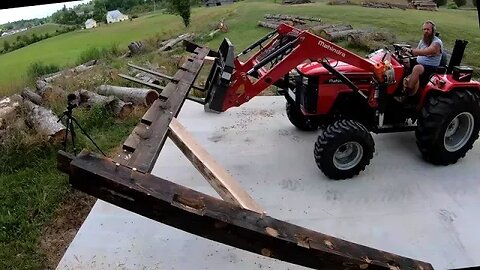 Timber Frame ONE MAN Raises First Bent Alone On His Farm