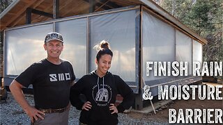 S2 EP59 | OFF GRID TIMBER FRAME CABIN | WOODWORK | FINISH RAIN BARRIER & MOISTURE BARRIER