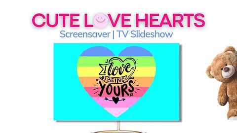 Retro Love Heart Slideshow ❤️ Adorable Heart for TV@tvasart #lovehearts #cuteloves #valentinesday