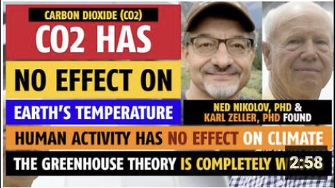 Carbon dioxide (CO2) has NO effect on earth's temperature, says Ned Nikolov, PhD & Karl Zeller, PhD