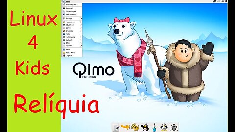 Qimo 4 Kids Linux Ubuntu. Relíquia - Baú do Linux. Distro descontinuada.