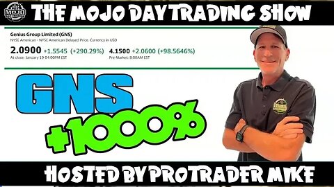 $GNS 1000% Gainer 🎙️ LIVE TRADING STOCKS + FUTURES