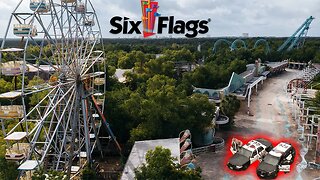 Exploring Abandoned New Orleans Six Flags Theme Park POLICE CAME