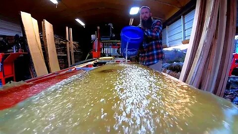 Finishing Up A Tree You Rarely See On A Sawmill: Golden Orange Slabs