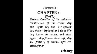 Genesis Chapter 1 (Bible Study) (3 of 3)