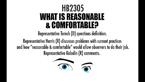 HB2305 - What is reasonable & Comfortable for Observers of Signature Verification