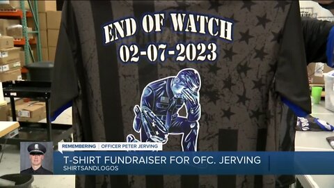 T-shirt designed to help raise funds for the family of fallen Police Officer Peter Jerving