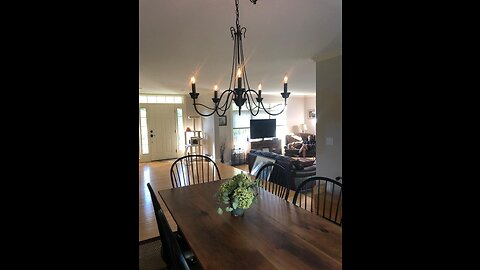 LOG BARN Black Chandelier for Dining Room, Farmhouse Chandelier in Brown Rust Metal Finish, 5-L...