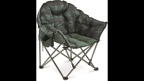 Guide Gear Club Camping Chair with Foot Rest, Oversized, Folding, Portable Chairs with Padded S...