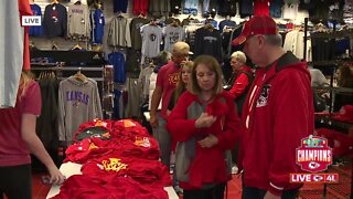 Chiefs fans scoop up Super Bowl gear after Chiefs win another Super Bowl