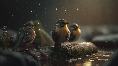 Small Birds Chirping in the Rain