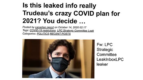 Is this leaked info really Trudeaus plan to acheive the Great Reset?