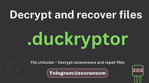 How to decrypt files and repair Ransomware files .duckryptor