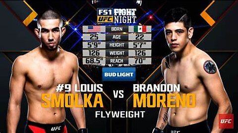Brandon Moreno vs Louis Smolka FULL FREE FIGHT