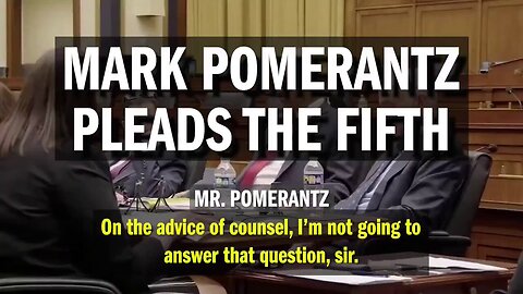 🚨Mark Pomerantz *PLEADS FIFTH* in Congressional investigation into Biden collusion