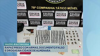 Vale do Jequitinhonha: Rapaz Preso com Armas, Documento Falso e Drogas na Cidade de Almenara.