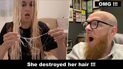 She destroyed her hair !!! Hairdresser reacts to hair fails