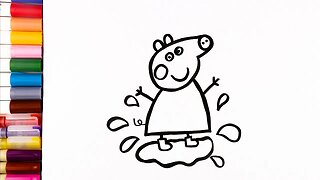 Drawing and Coloring Peppa Pig!