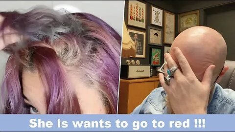 She is BLEACHING & DYEING HER HAIR RED - Hairdresser reacts to hair fail