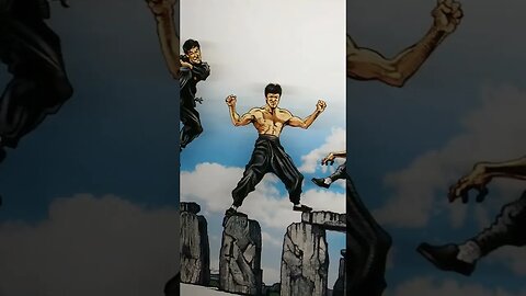 Bruce Lee in Stonehenge by Adam Chow