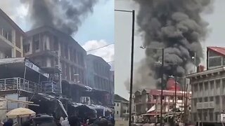 Just In: F#re guts a set of shops at Balogun Market, Lagos