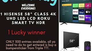 ENTER FOR YOUR CHANCE TO WIN! GIVEAWAY TIME FOR 1 LUCKY WINNER! 58 INCH 4K TV #giveaway #tv #life