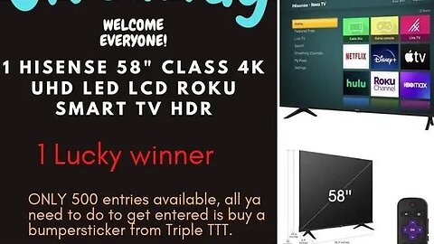 ENTER FOR YOUR CHANCE TO WIN! GIVEAWAY TIME FOR 1 LUCKY WINNER! 58 INCH 4K TV #giveaway #tv #life