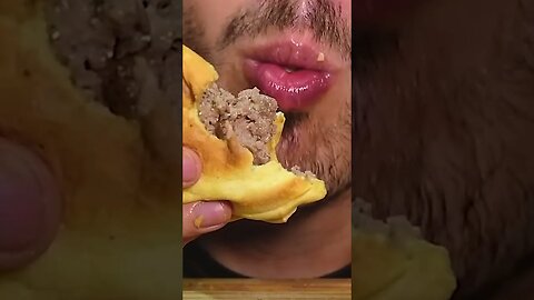 Very Hungry Mukbanger Destroys a Double Cheese Burger 먹방