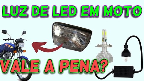 TESTANDO FAROL DE LED EM MOTO ANTOGA - CG COM SUPER LED