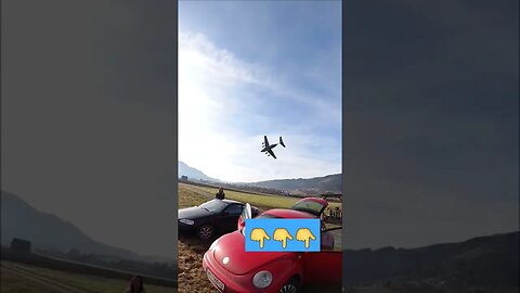 The plane fell and landed.